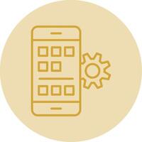 Application Development Line Yellow Circle Icon vector