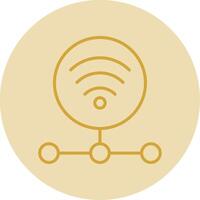 Internet Connection Line Yellow Circle Icon vector