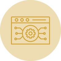 Website Algorithm Line Yellow Circle Icon vector