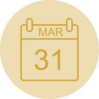 March Line Yellow Circle Icon vector