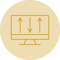 Server Control Line Yellow Circle Icon vector