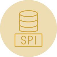 Sql Databases Line Yellow Circle Icon vector