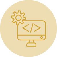 Web Development Line Yellow Circle Icon vector