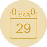 March Line Yellow Circle Icon vector