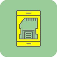 Sd Card Filled Yellow Icon vector