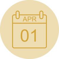 April Line Yellow Circle Icon vector