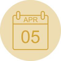 April Line Yellow Circle Icon vector