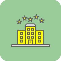 5 Stars Hotel Filled Yellow Icon vector