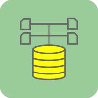 Data Collection Filled Yellow Icon vector