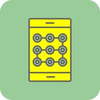 Lock Pattern Filled Yellow Icon vector