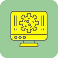 Virus Filled Yellow Icon vector