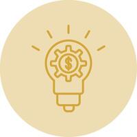 Innovation Line Yellow Circle Icon vector