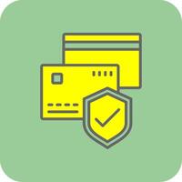 Secure Debit Card Filled Yellow Icon vector