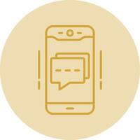 Mobile Chat Line Yellow Circle Icon vector