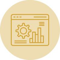 Seo Work Line Yellow Circle Icon vector