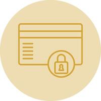 Credit Card Secure Line Yellow Circle Icon vector