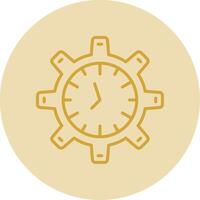 Time management Line Yellow Circle Icon vector