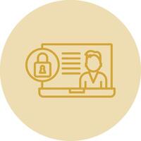 Personal Data Line Yellow Circle Icon vector