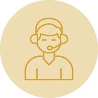 Customer Support Line Yellow Circle Icon vector