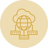 Data Sumit Line Yellow Circle Icon vector