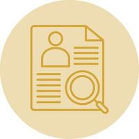 Worker Search Line Yellow Circle Icon vector