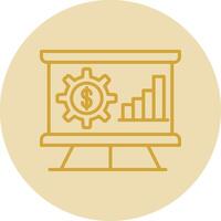 Money Analytics Line Yellow Circle Icon vector