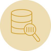 Database Scanning Line Yellow Circle Icon vector