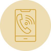 Wifi Call Line Yellow Circle Icon vector