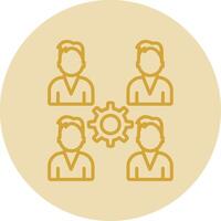 Pro Group Team Line Yellow Circle Icon vector