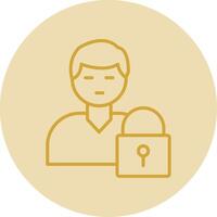 Authorization Manager Line Yellow Circle Icon vector