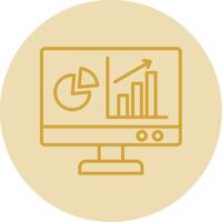 Business Data Line Yellow Circle Icon vector
