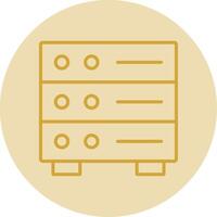 Database Center Line Yellow Circle Icon vector