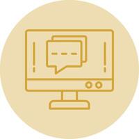 Info Chat Line Yellow Circle Icon vector