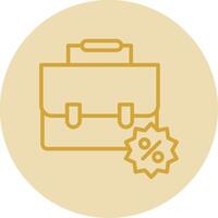 Business Discount Line Yellow Circle Icon vector