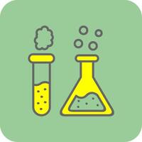 Test Tubes Filled Yellow Icon vector