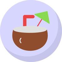 Coconut Flat Bubble Icon vector