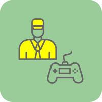 Gamer Filled Yellow Icon vector