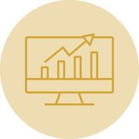 incrementar tráfico línea amarillo circulo icono vector