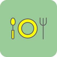 Plates Filled Yellow Icon vector