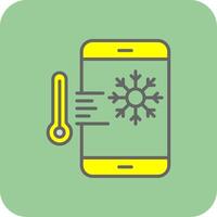 Thermostat Filled Yellow Icon vector