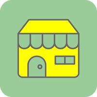 Market Place Filled Yellow Icon vector