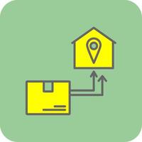 Direct Delivery Filled Yellow Icon vector