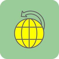 en todo el mundo Envío lleno amarillo icono vector