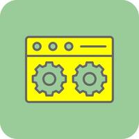 Setting Site Filled Yellow Icon vector