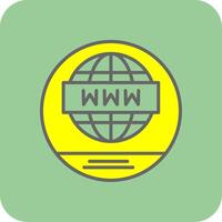 World Wide Filled Yellow Icon vector