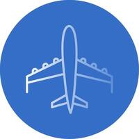 Plane Flat Bubble Icon vector