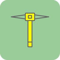 Pickaxe Filled Yellow Icon vector