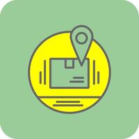Order Tracking Filled Yellow Icon vector