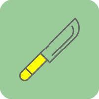 cuchillo lleno amarillo icono vector