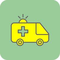 Ambulance Filled Yellow Icon vector